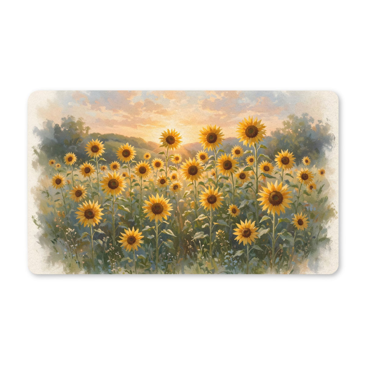 Sunflower Field at Sunset Doormat