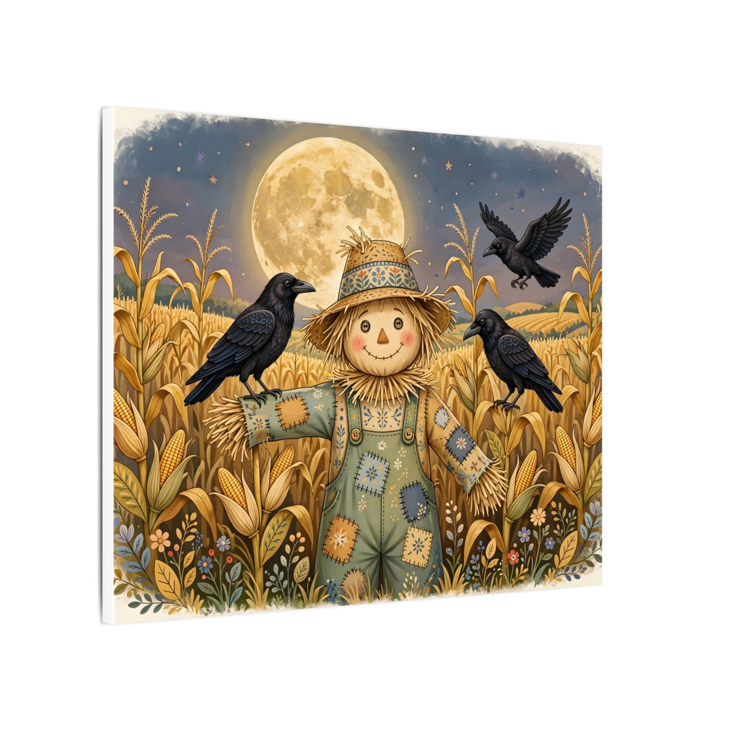 Scarecrow and Crows in the Cornfield Canvas Wall Art