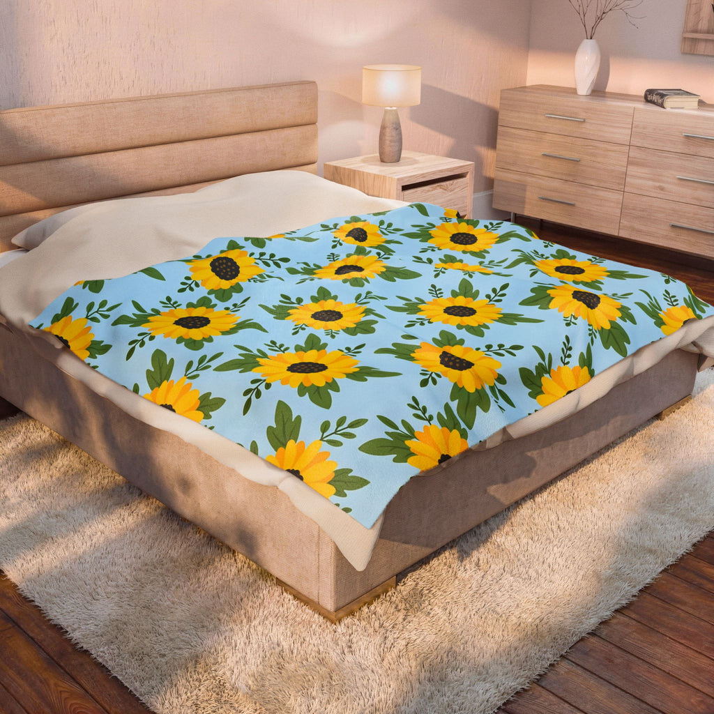 Sunflower Pattern Velveteen Plush Blanket – Style 2