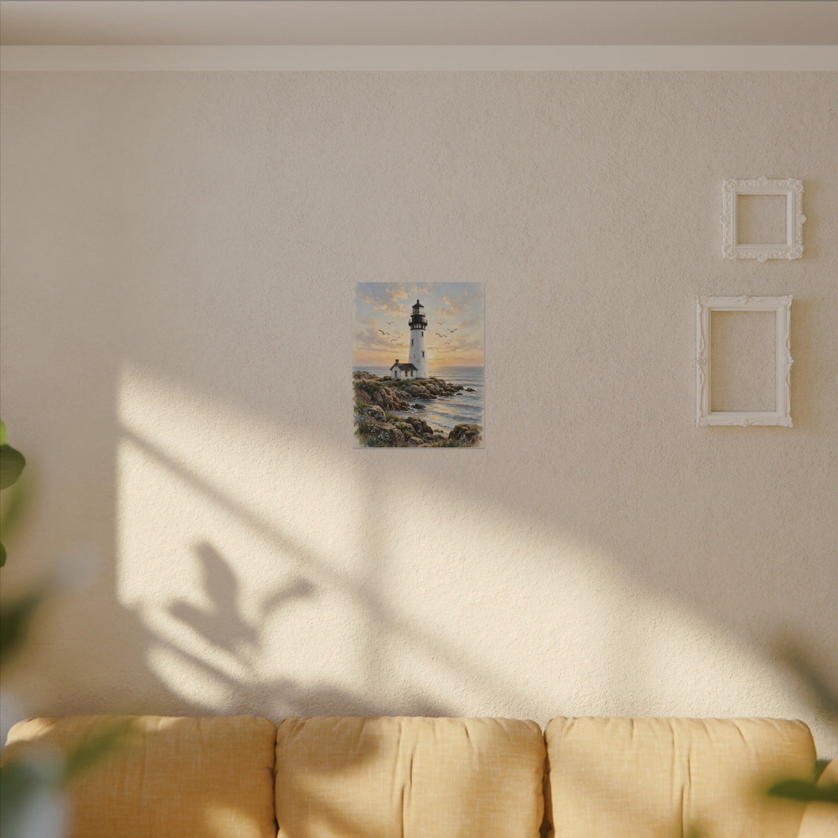 Lighthouse at Golden Hour Canvas Wall Art