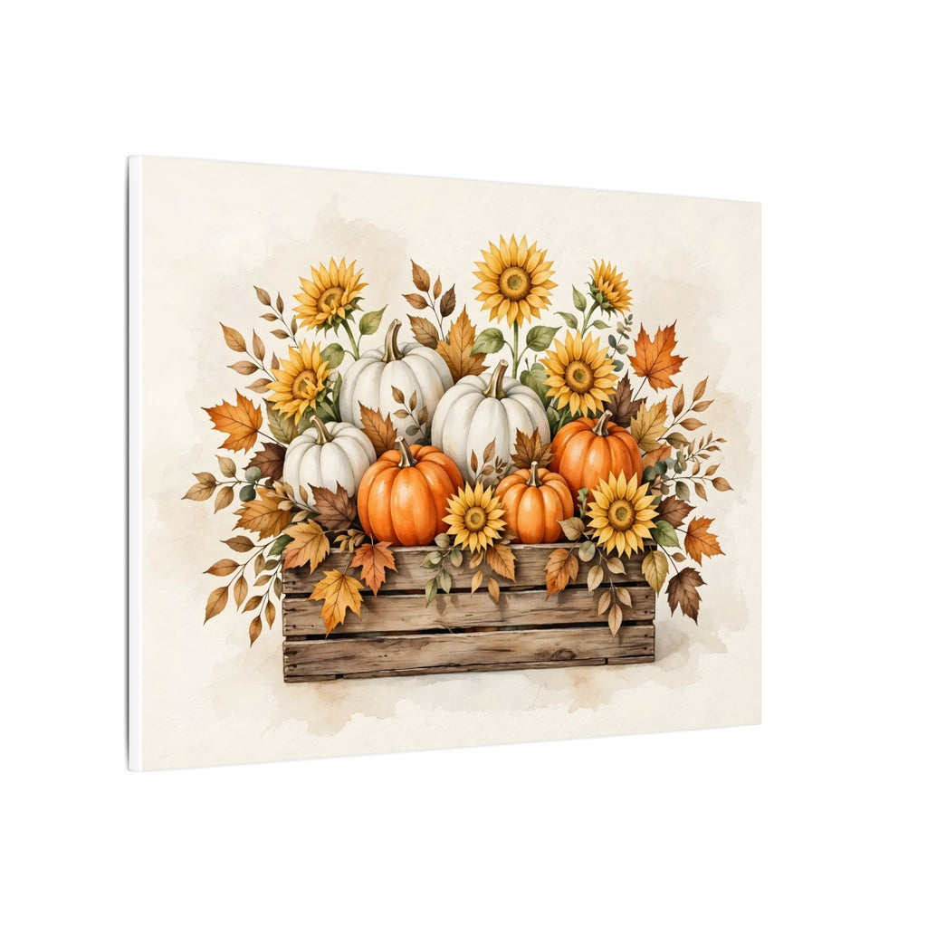 Pumpkins and Sunflowers Harvest Canvas Wall Art – Style 2