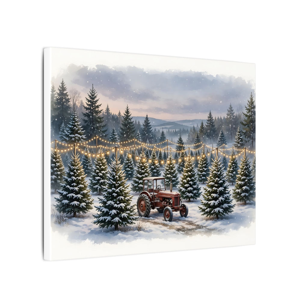 Christmas Tree Farm at Dusk Canvas Wall Art
