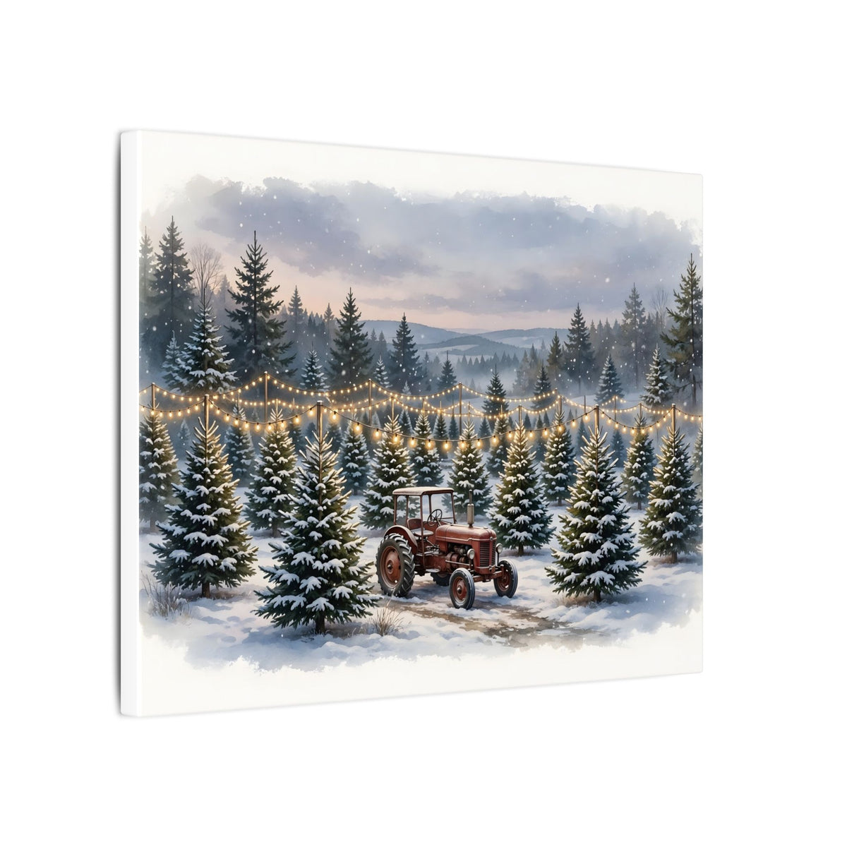 Christmas Tree Farm at Dusk Canvas Wall Art