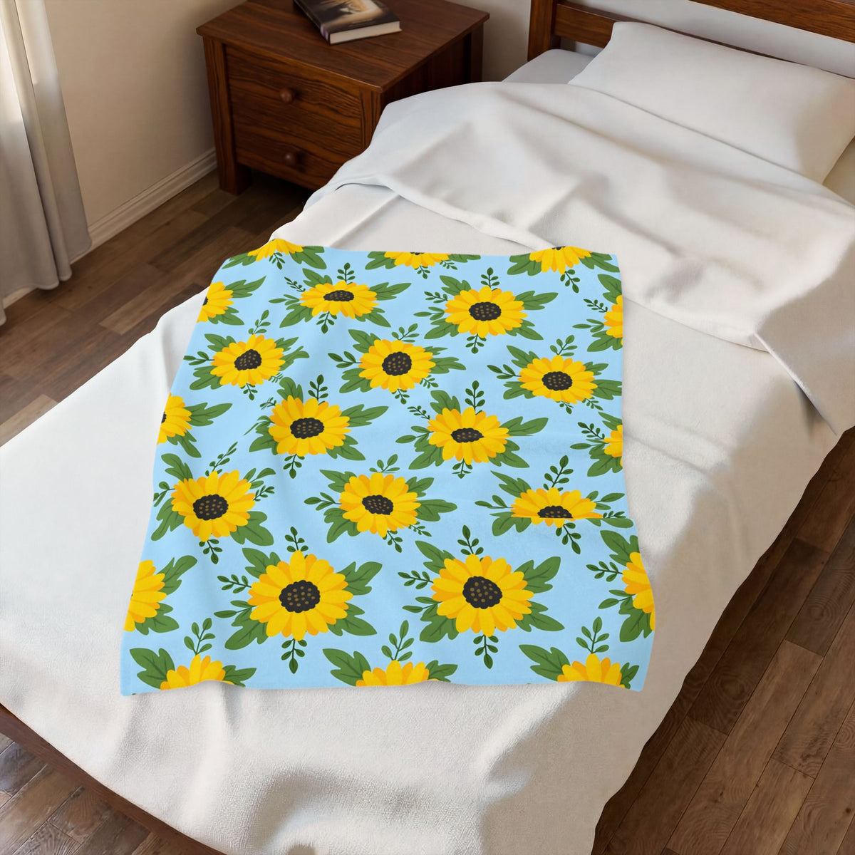Sunflower Pattern Velveteen Plush Blanket – Style 2