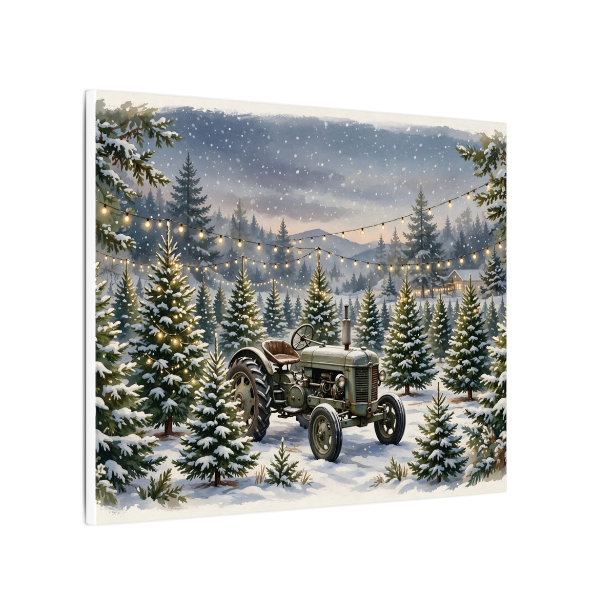 Christmas Tree Farm at Dusk Canvas Wall Art – Style 2