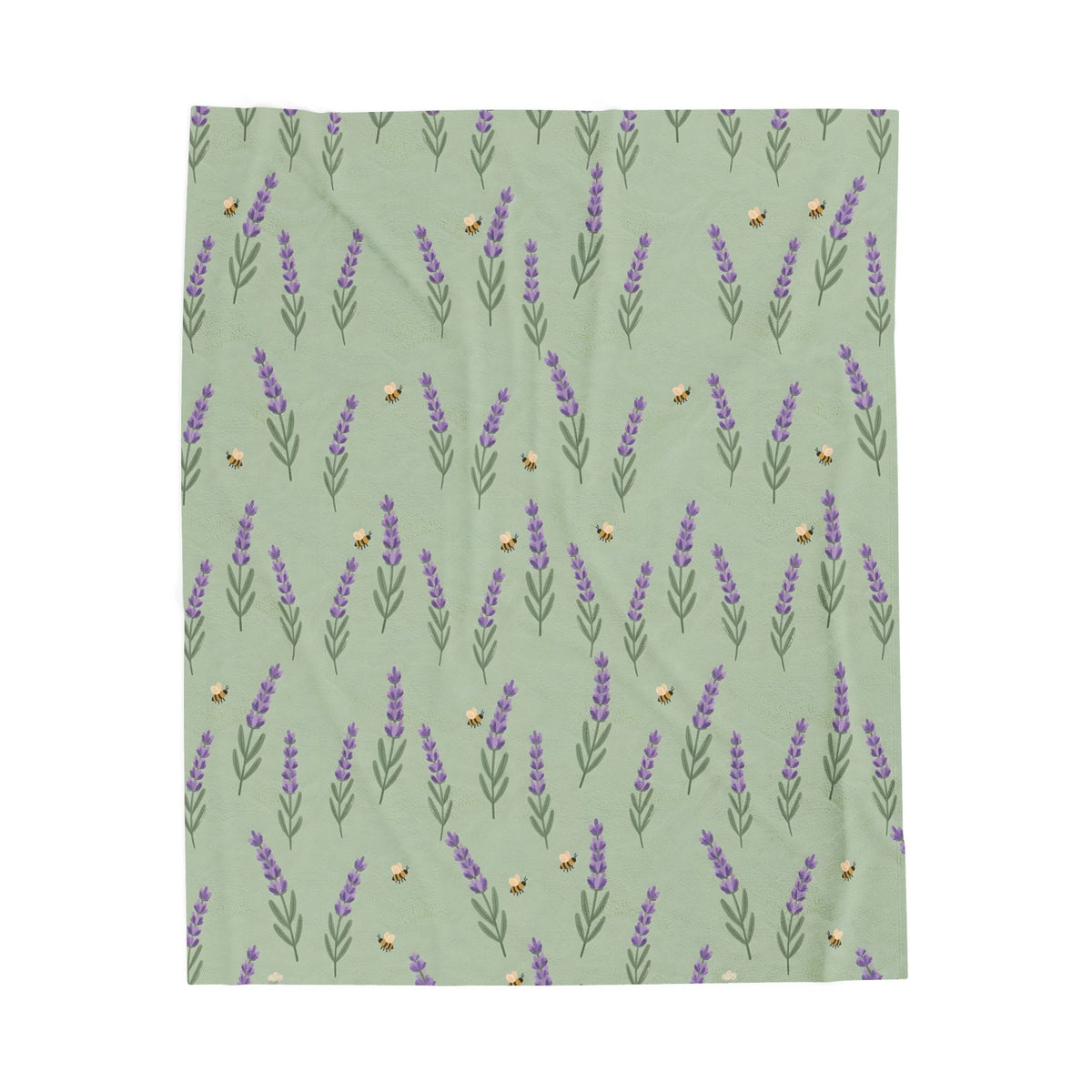 Lavender Sprigs Pattern Velveteen Plush Blanket – Style 2
