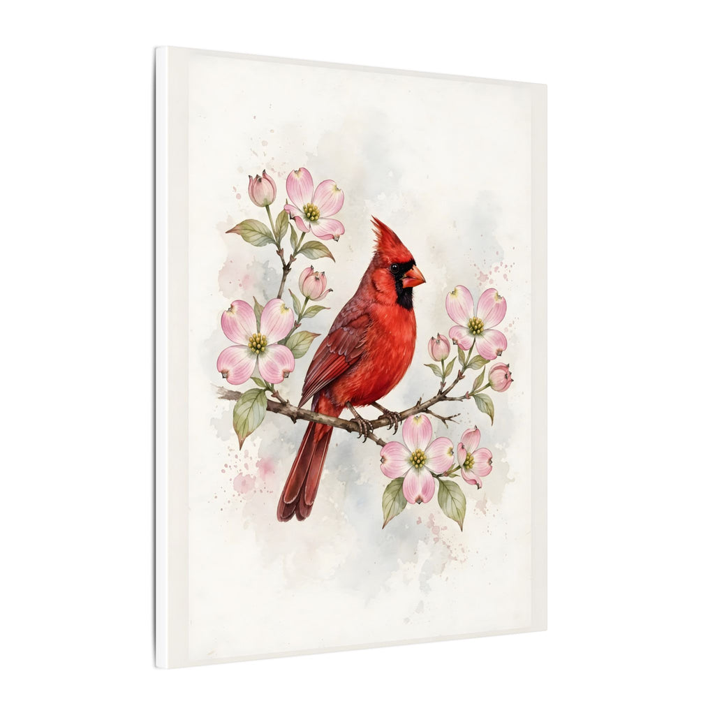 Cardinal on a Spring Branch Canvas Wall Art – Style 2