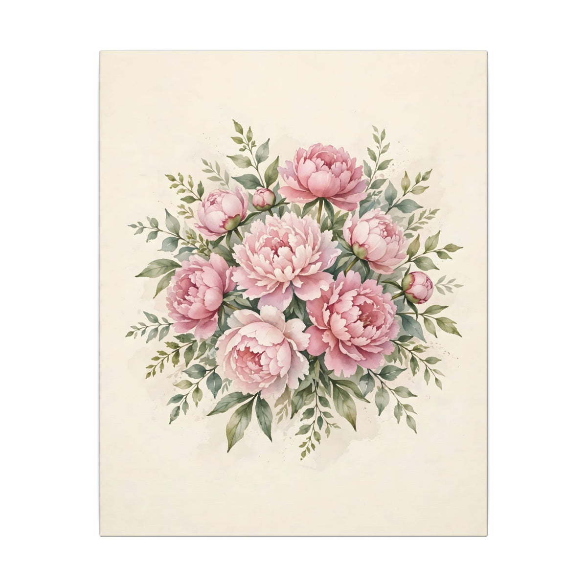 Pink Peonies Watercolor Canvas Wall Art – Style 2