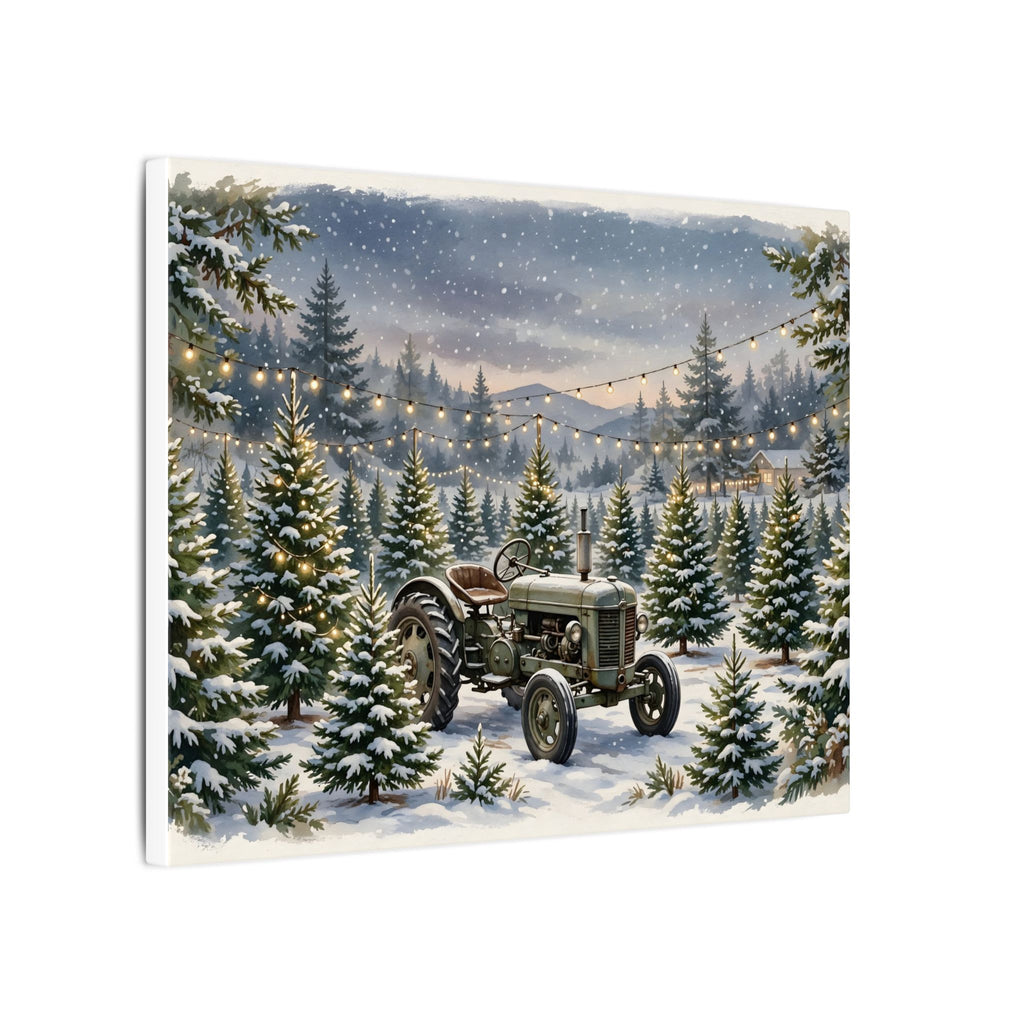 Christmas Tree Farm at Dusk Canvas Wall Art – Style 2