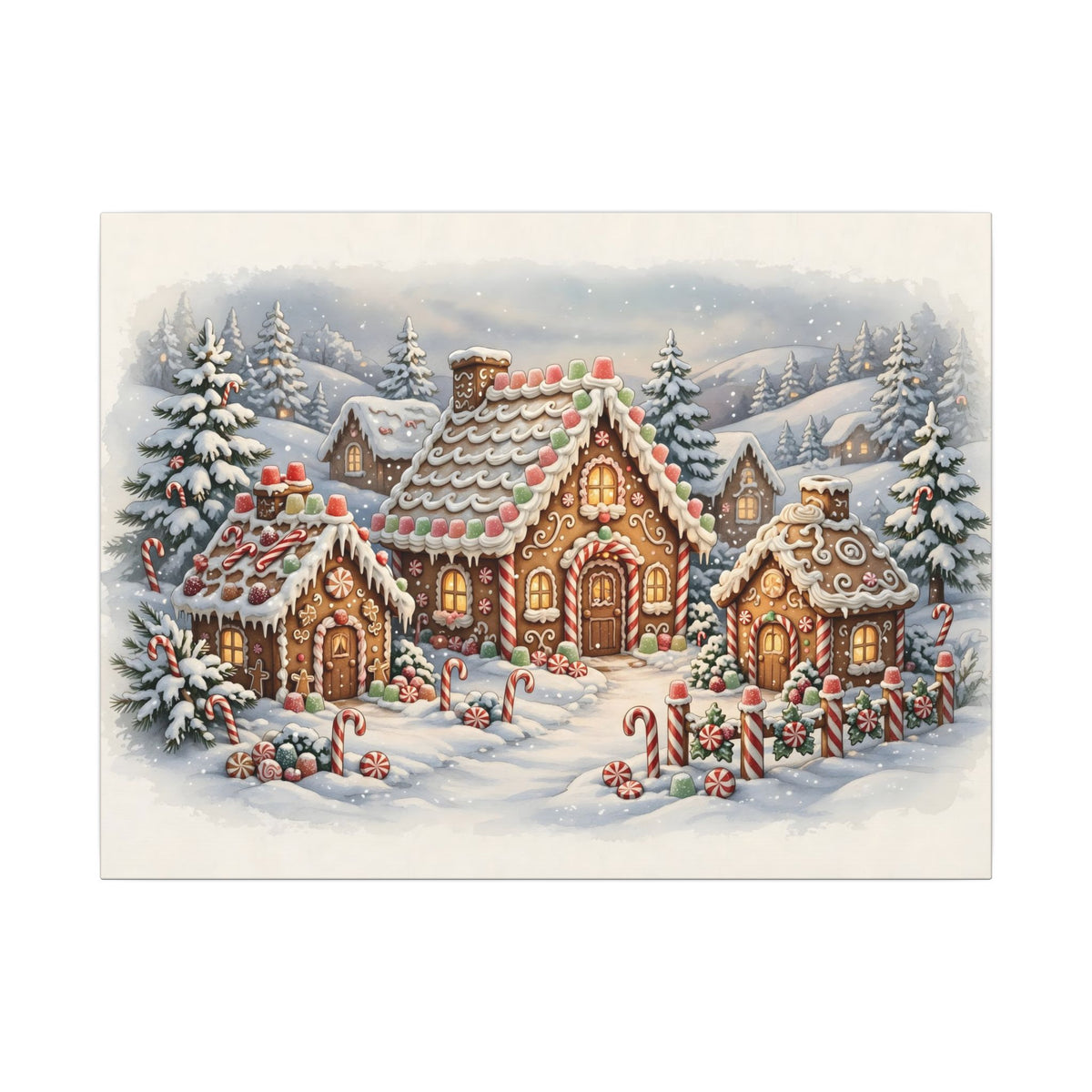 Gingerbread Village Canvas Wall Art