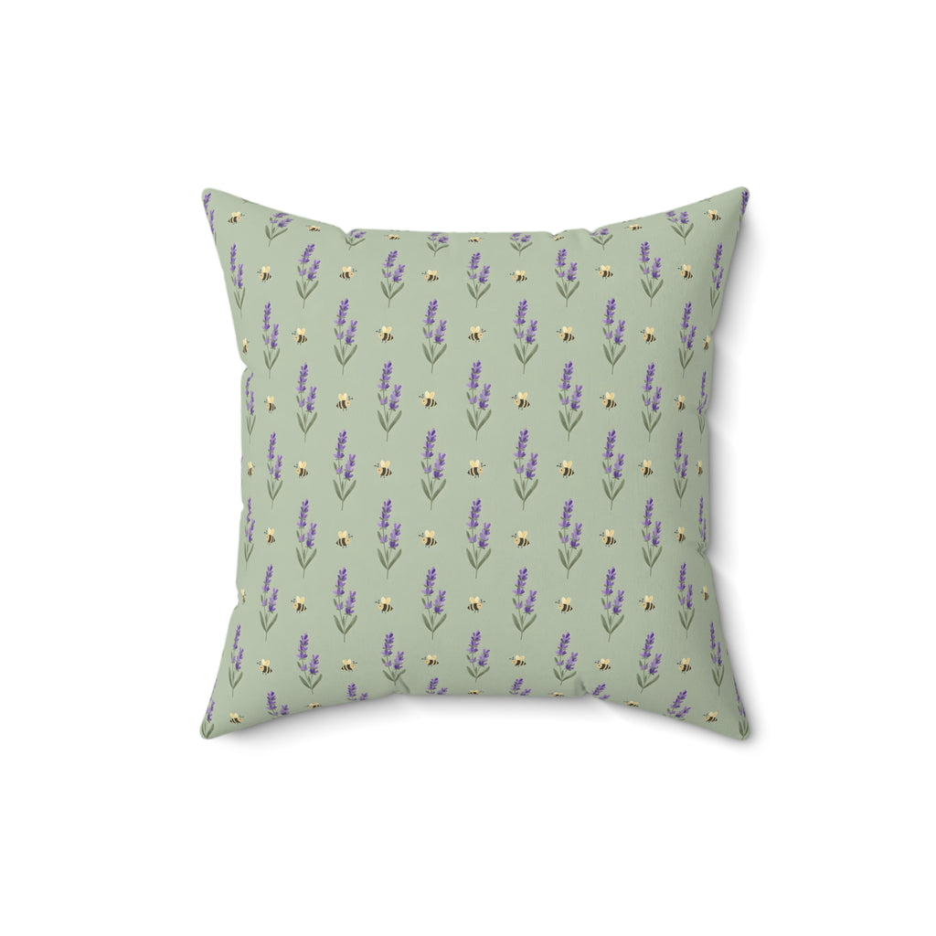 Lavender Sprigs Pattern Throw Pillow