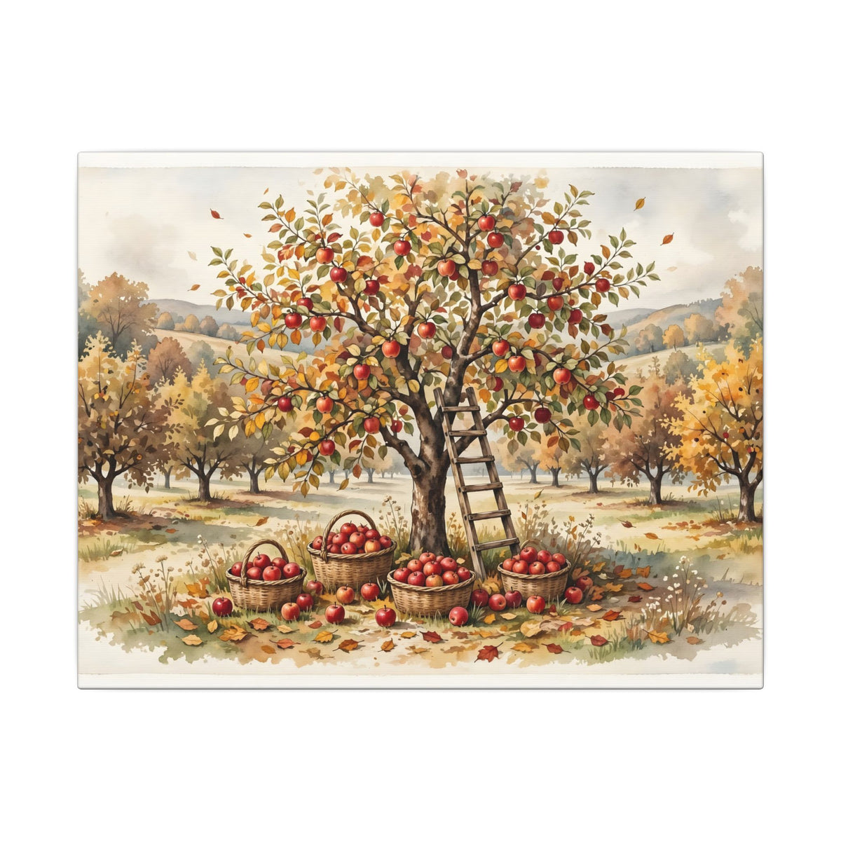 Apple Orchard in Autumn Canvas Wall Art – Style 2