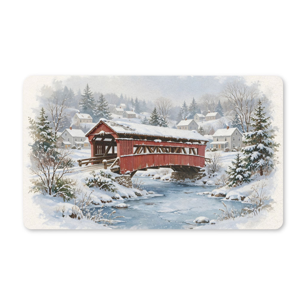 Snowy Covered Bridge Doormat – Style 2