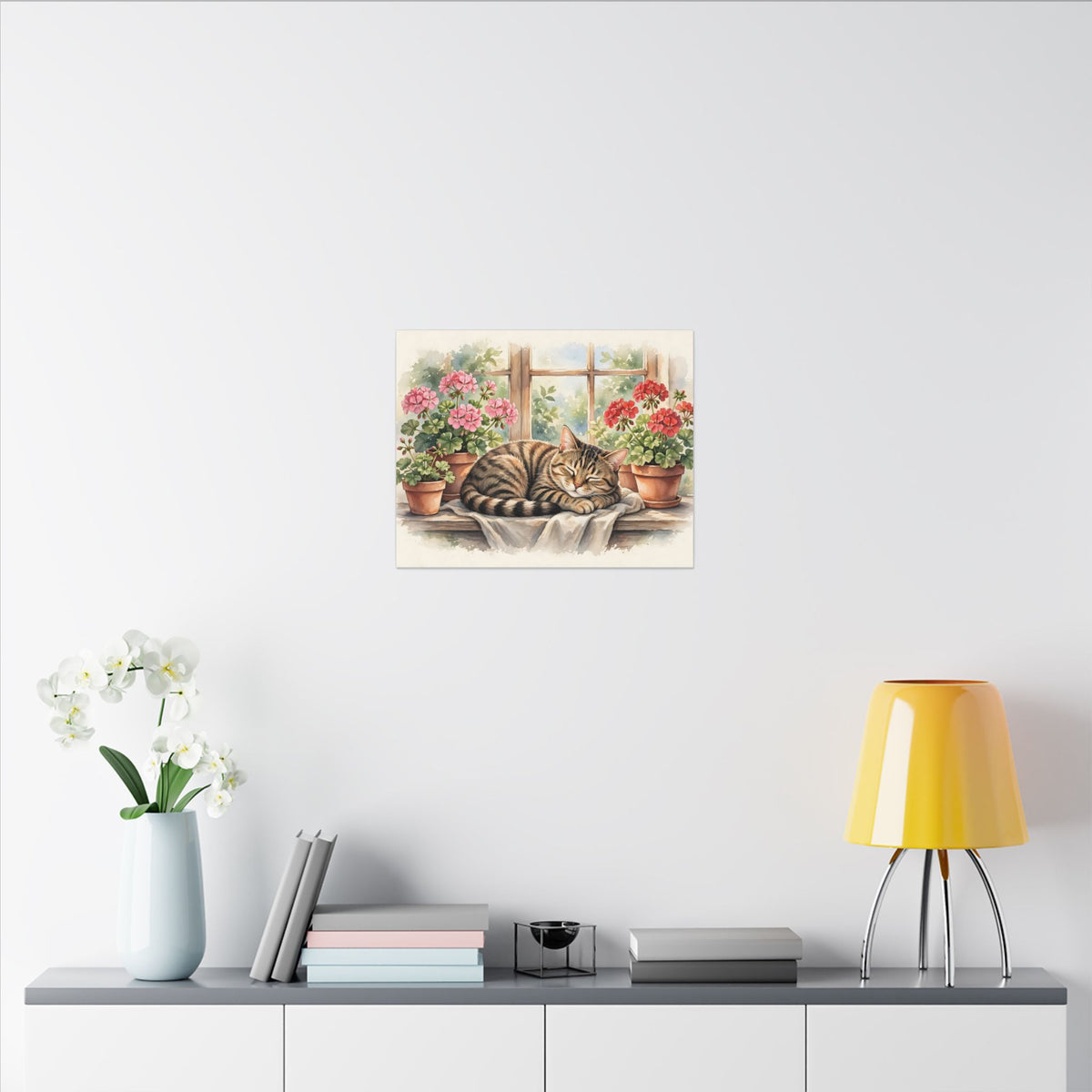 Tabby Cat in the Window Garden Canvas Wall Art