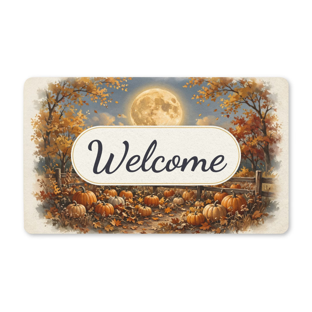 Harvest Moon over the Pumpkin Patch Welcome Doormat