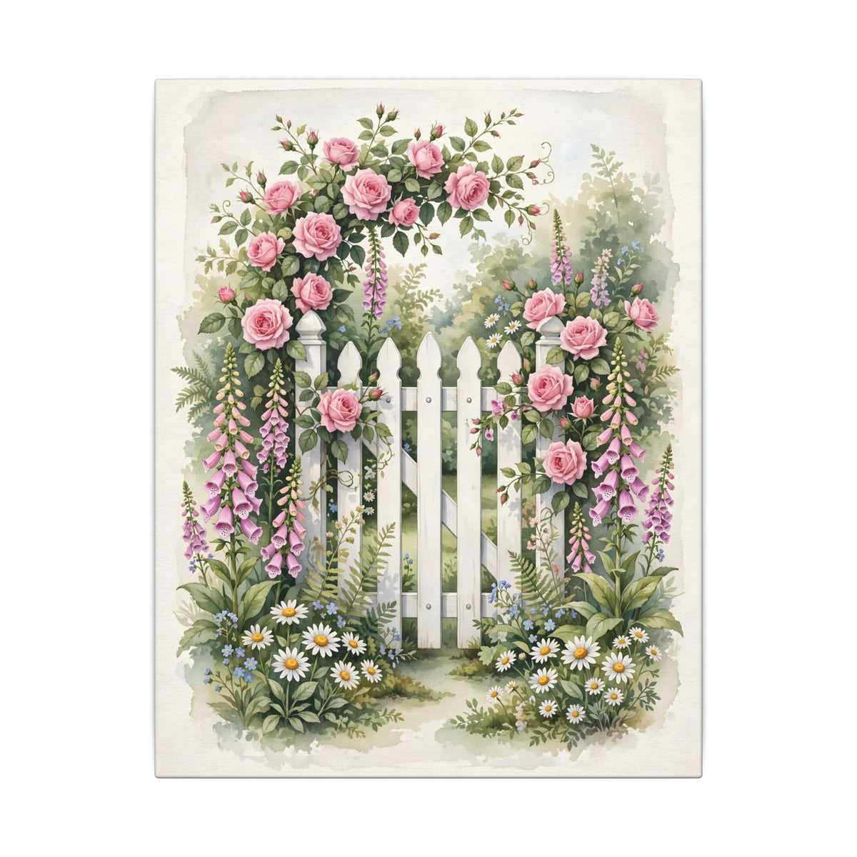Cottage Garden Gate Canvas Wall Art – Style 2