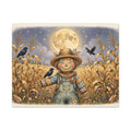 Scarecrow and Crows in the Cornfield Canvas Wall Art – Style 2