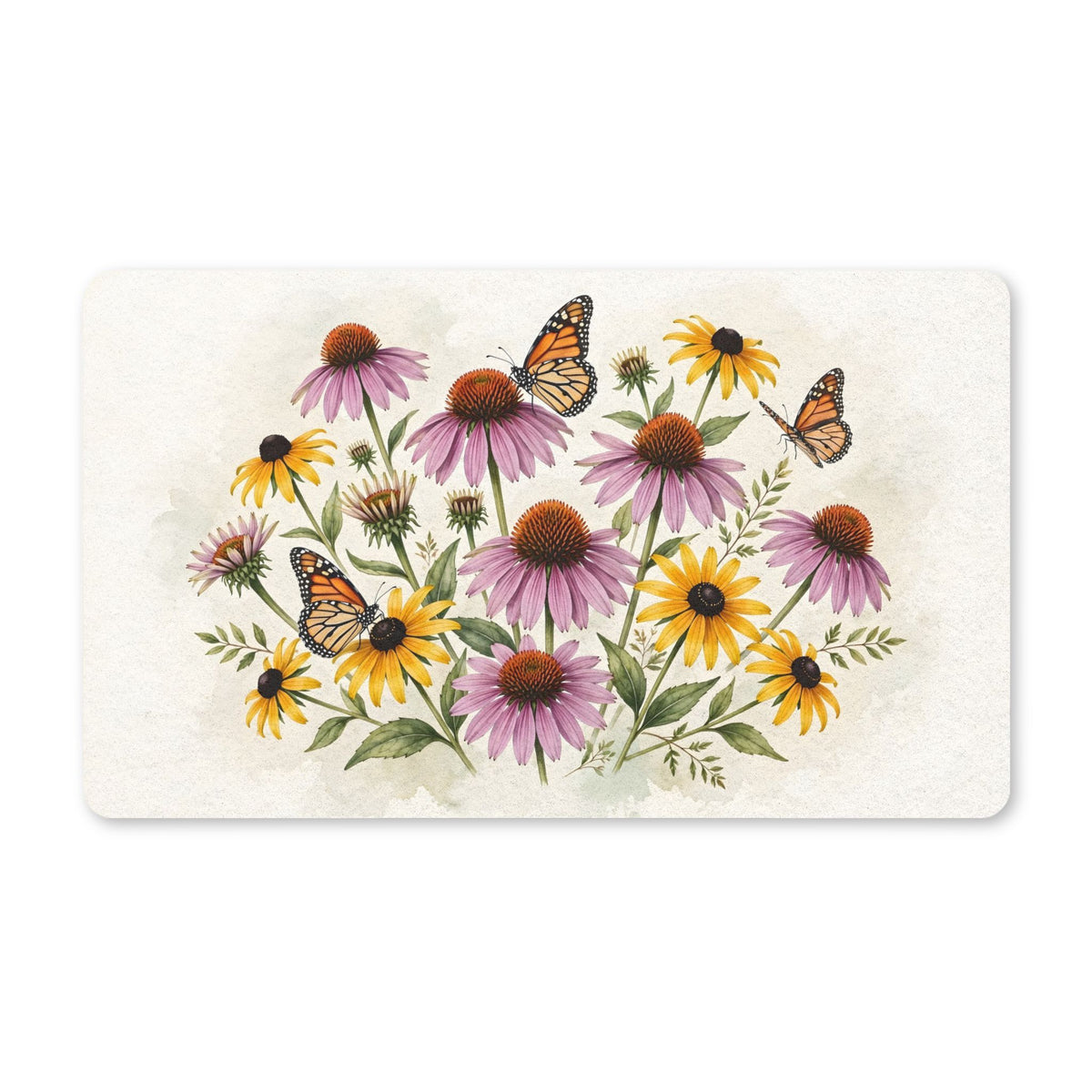 Monarch Butterflies and Wildflowers Doormat – Style 2