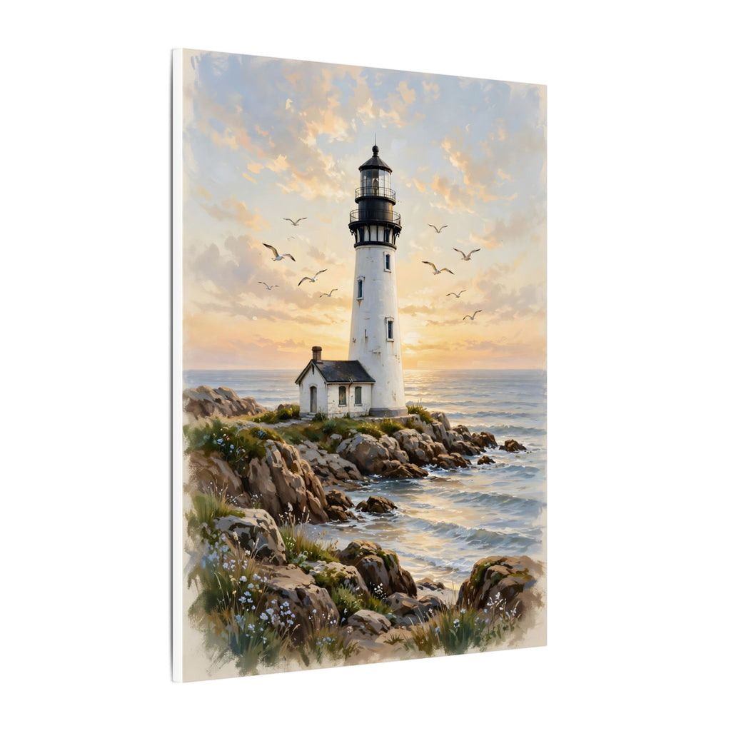 Lighthouse at Golden Hour Canvas Wall Art