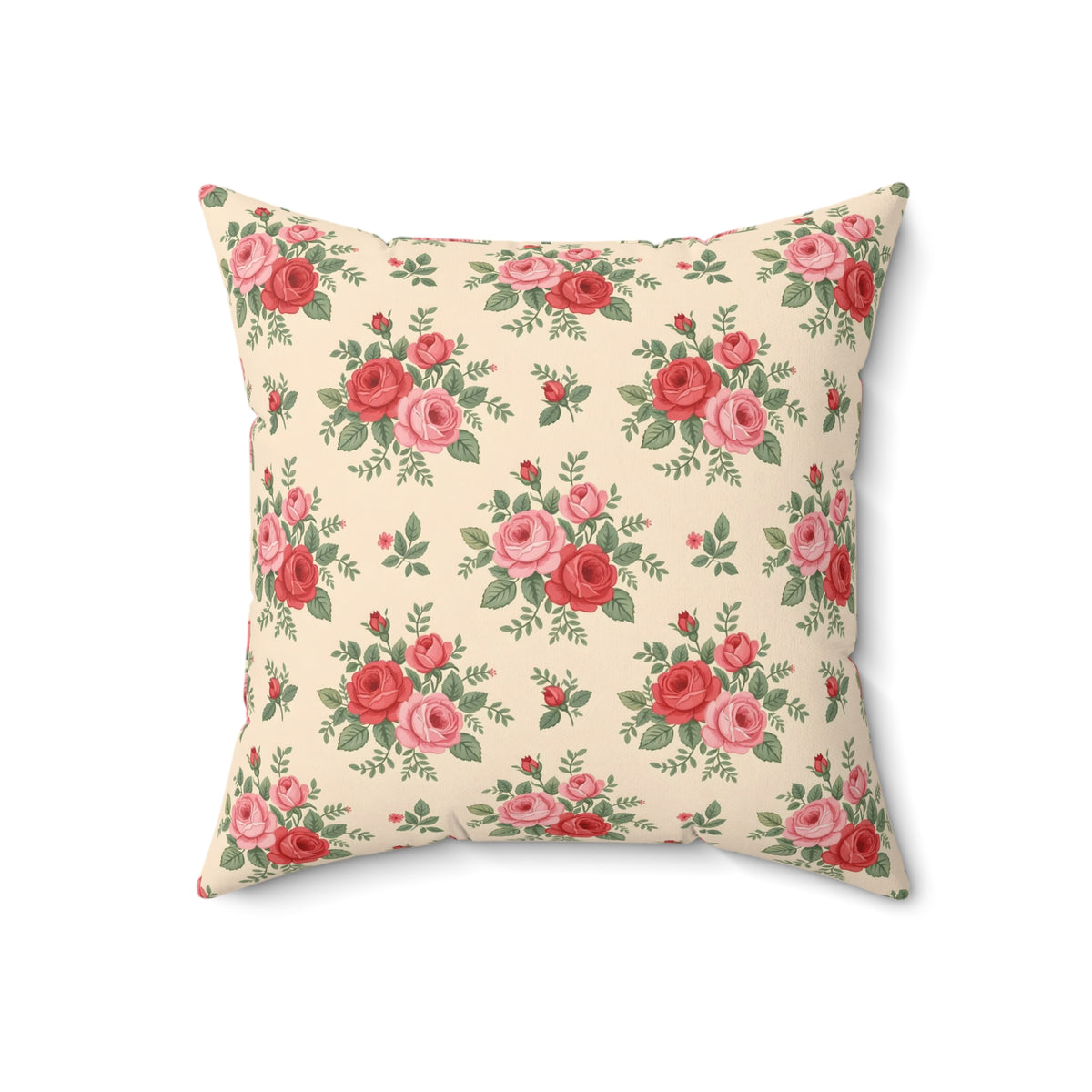 English Rose Chintz Pattern Throw Pillow – Style 2