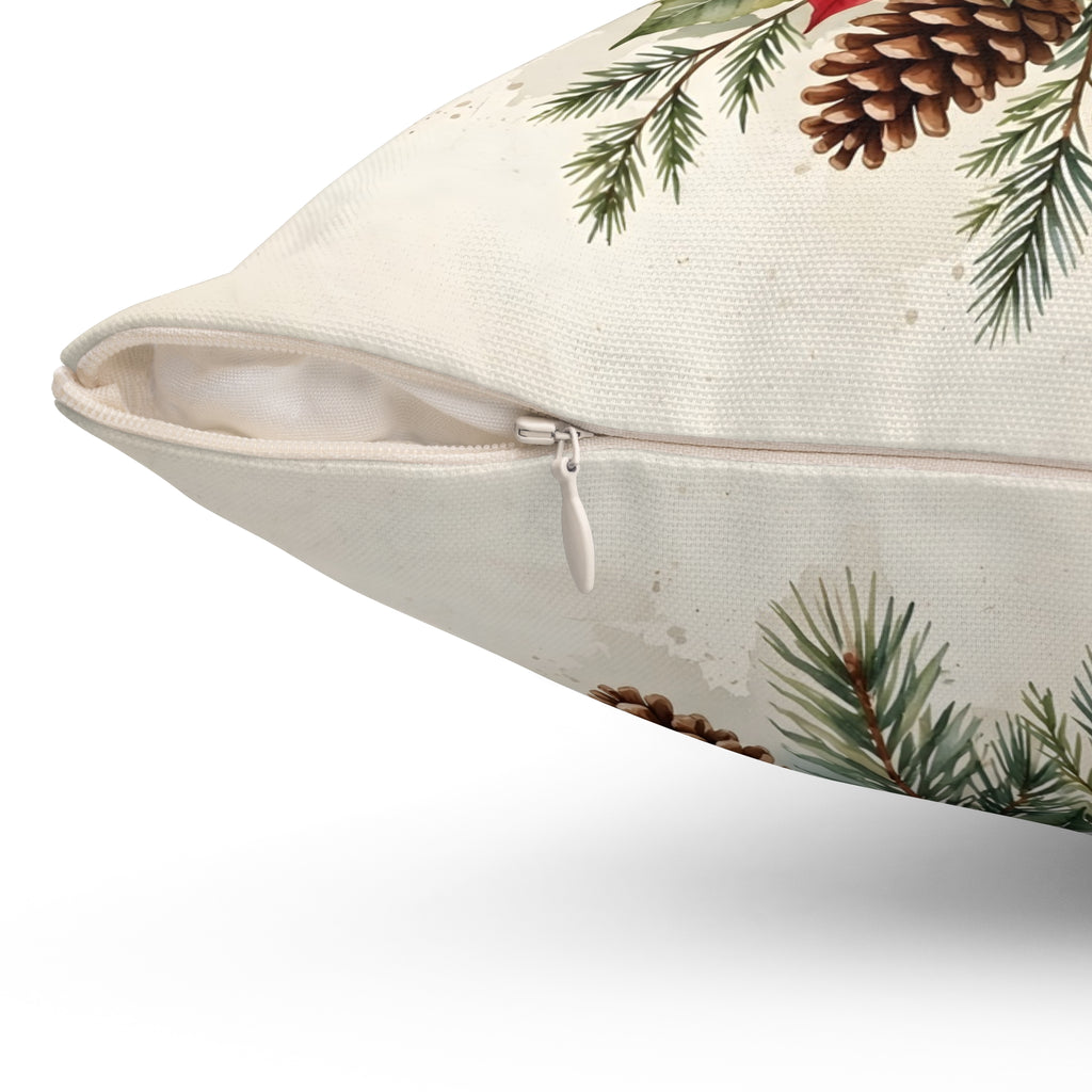 Poinsettia Watercolor Bouquet Throw Pillow – Style 2