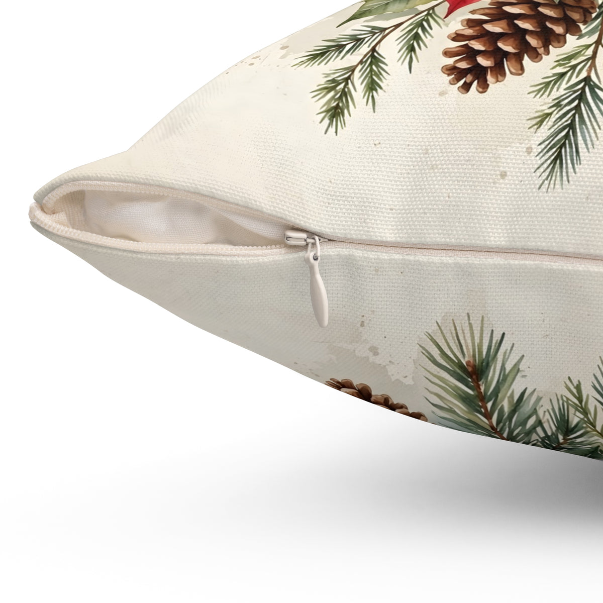 Poinsettia Watercolor Bouquet Throw Pillow – Style 2