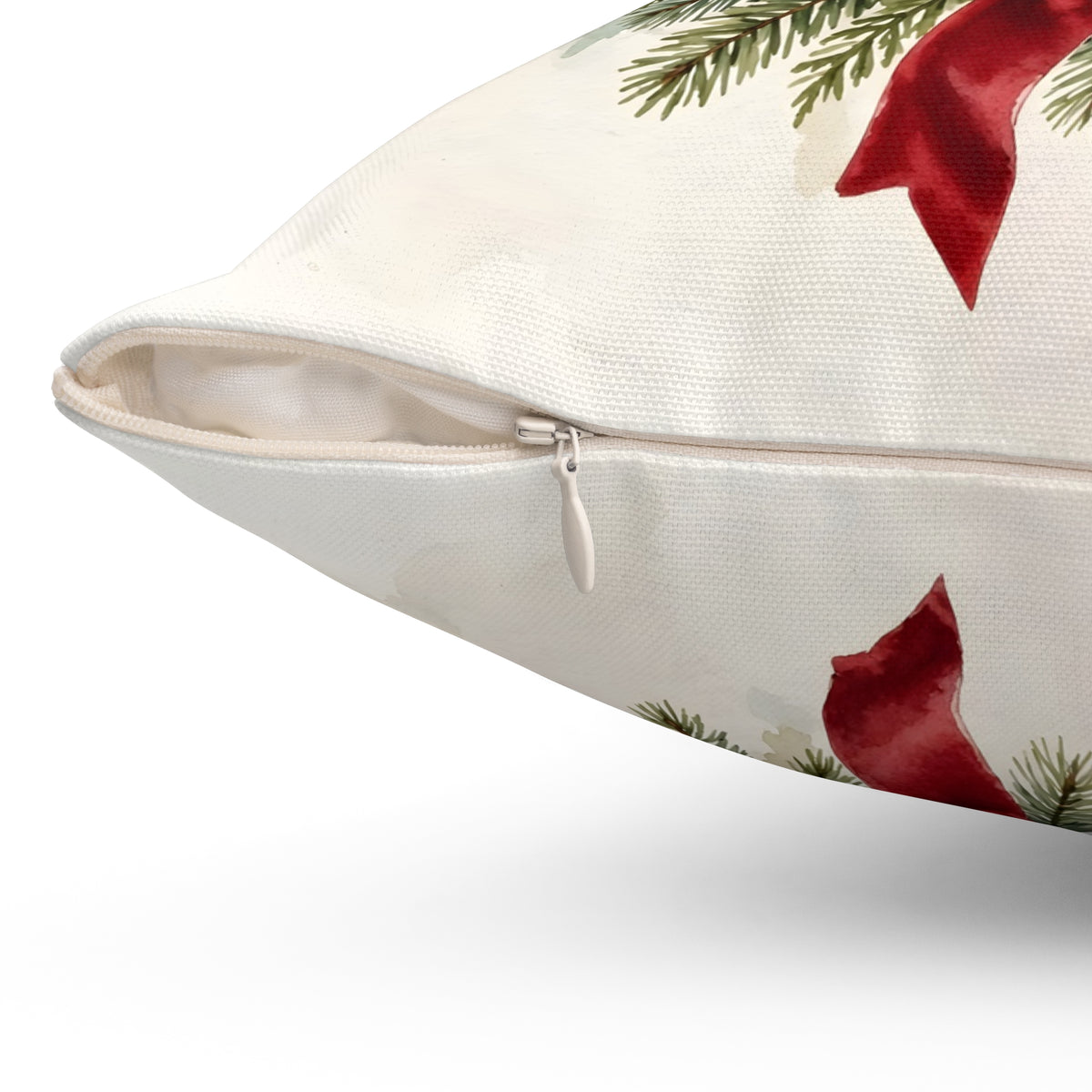 Christmas Cardinal on a Wreath Throw Pillow – Style 2
