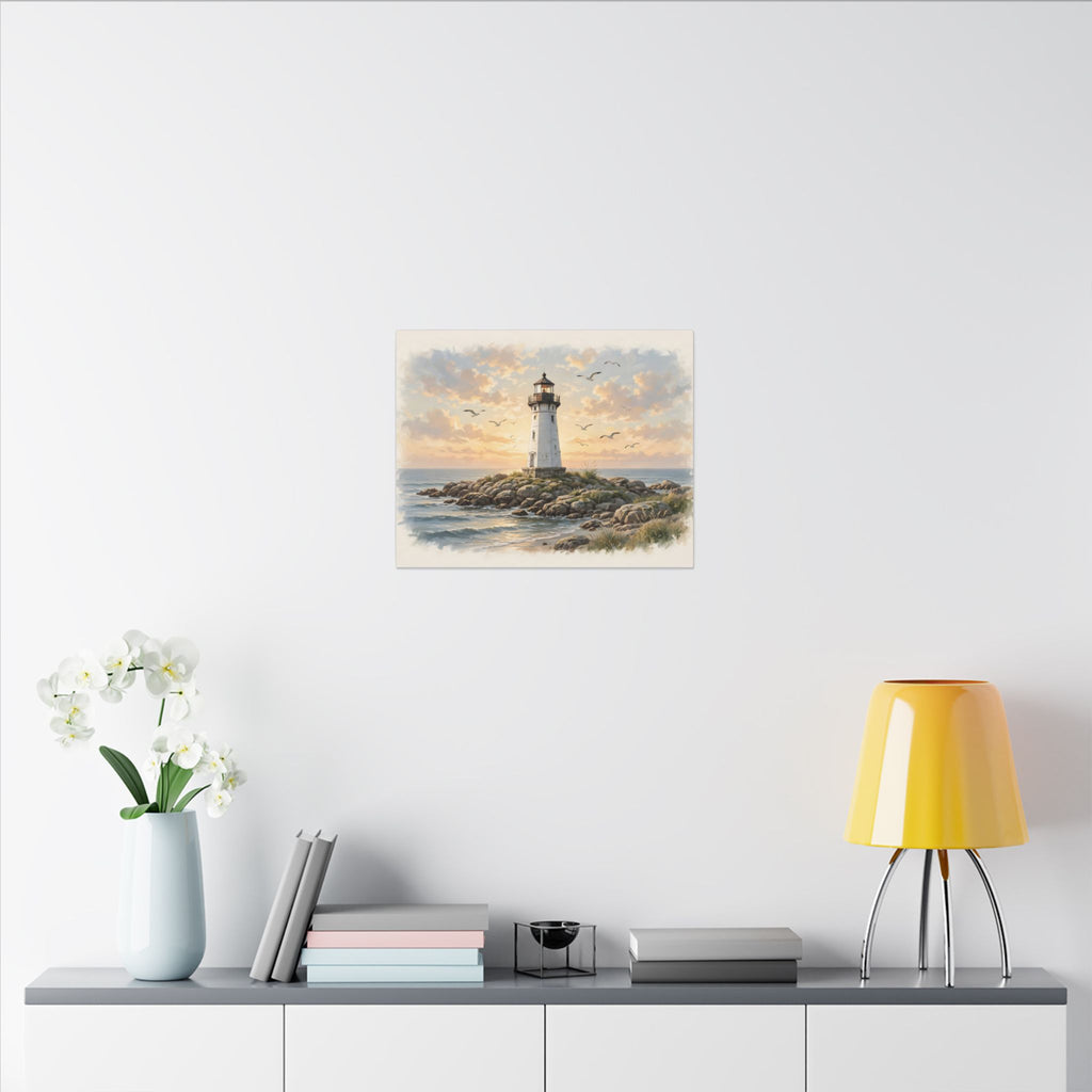 Lighthouse at Golden Hour Canvas Wall Art – Style 2