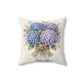 Blue Hydrangeas in a Mason Jar Throw Pillow
