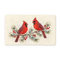 Cardinals on a Snowy Pine Branch Doormat