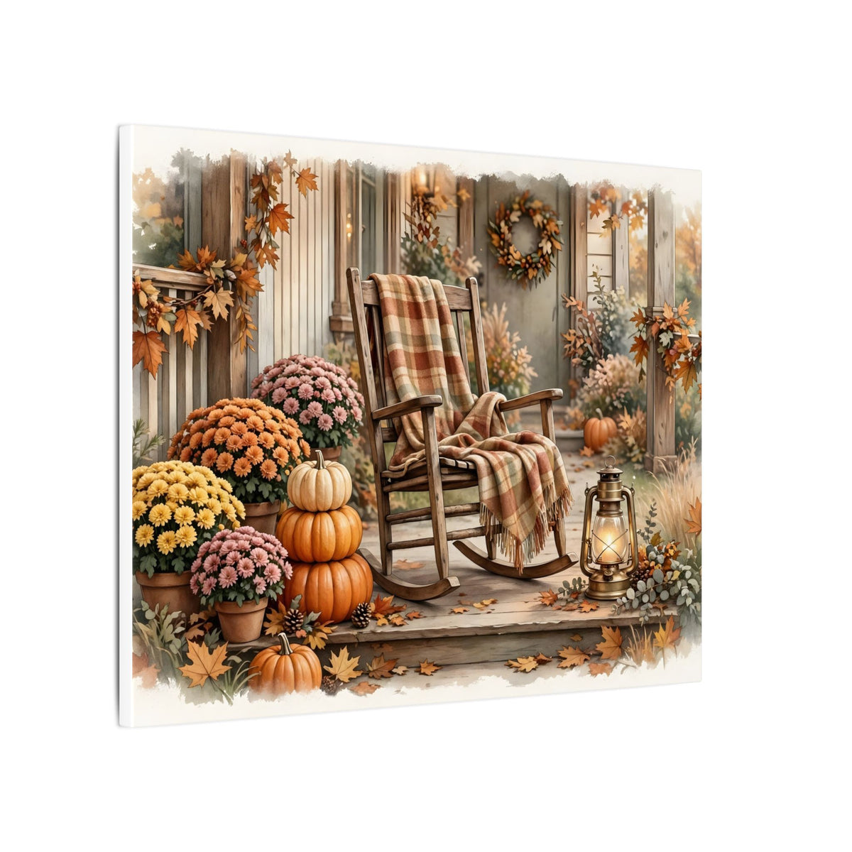 Cozy Fall Front Porch Canvas Wall Art – Style 2