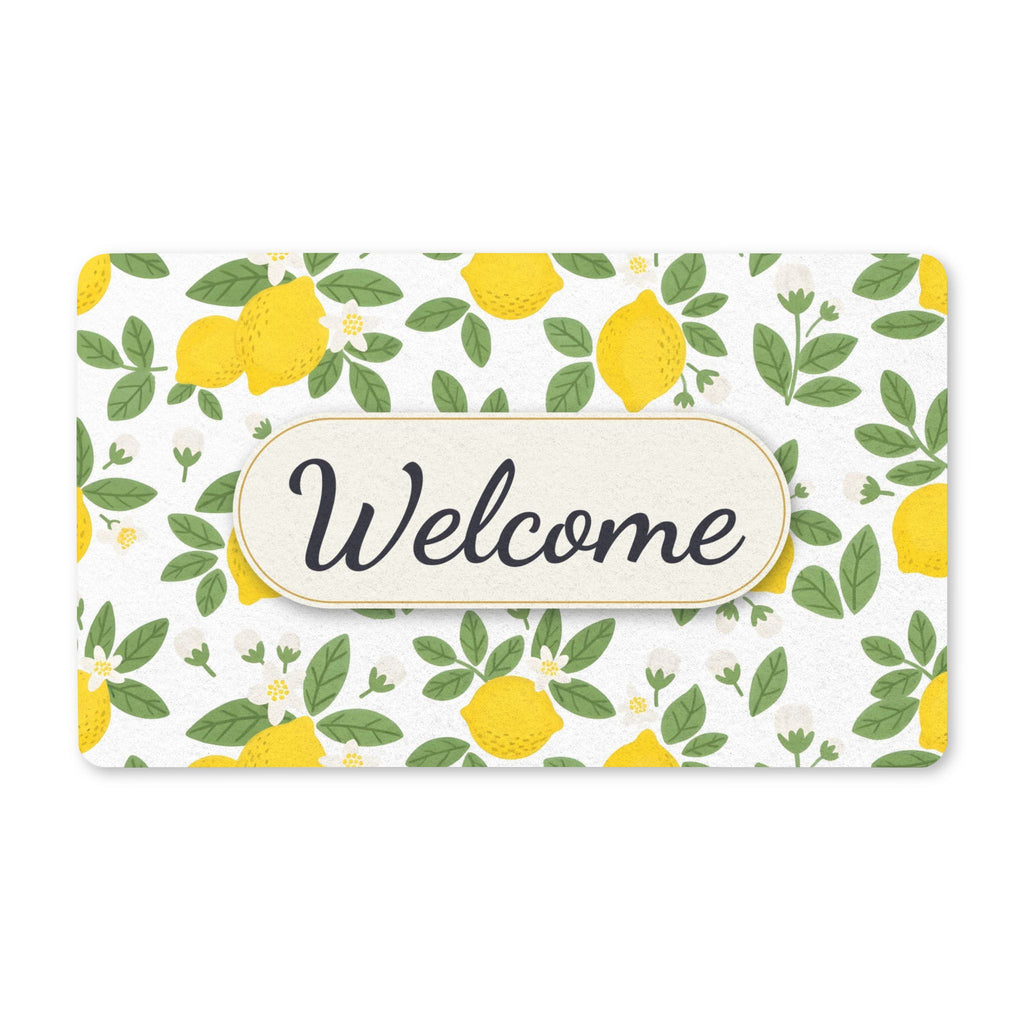 Farmhouse Lemon Pattern Welcome Doormat