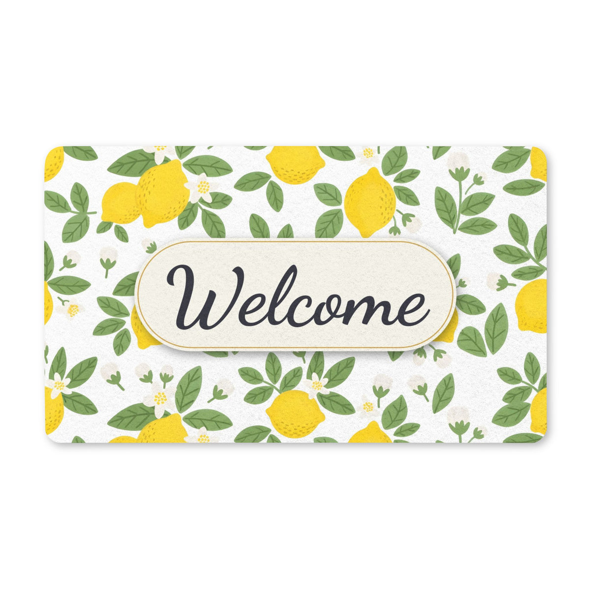 Farmhouse Lemon Pattern Welcome Doormat