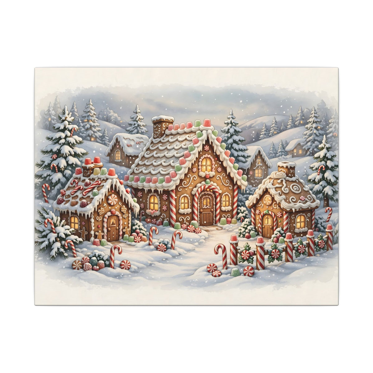 Gingerbread Village Canvas Wall Art