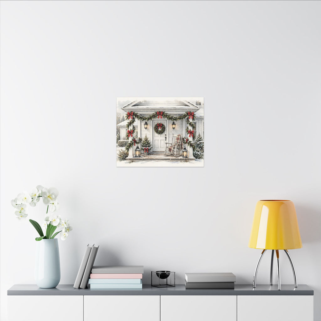 Farmhouse Christmas Porch Canvas Wall Art – Style 2