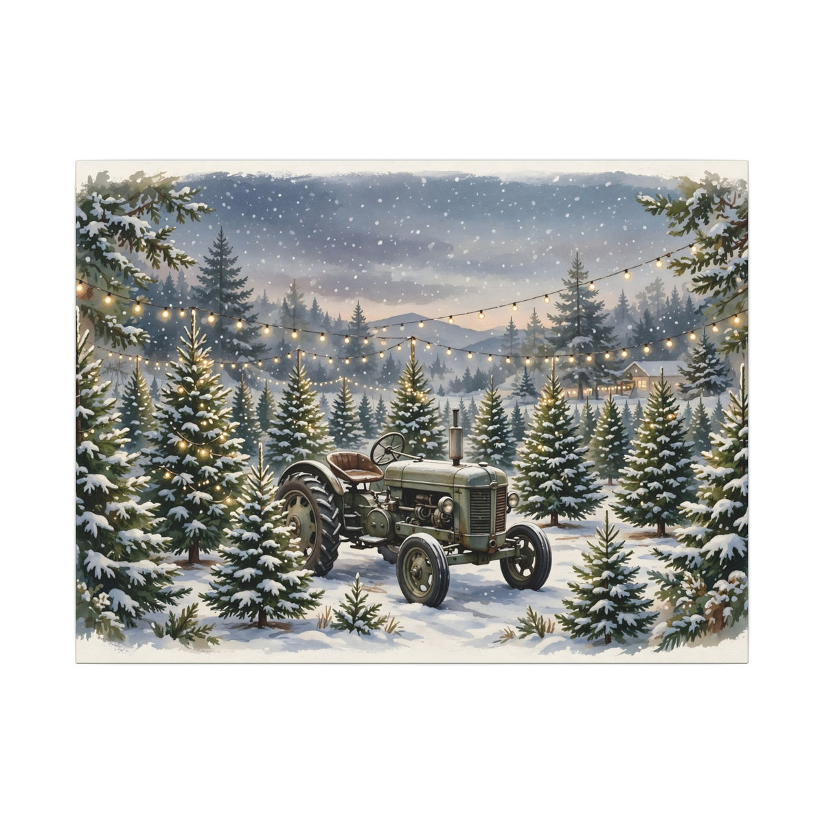 Christmas Tree Farm at Dusk Canvas Wall Art – Style 2