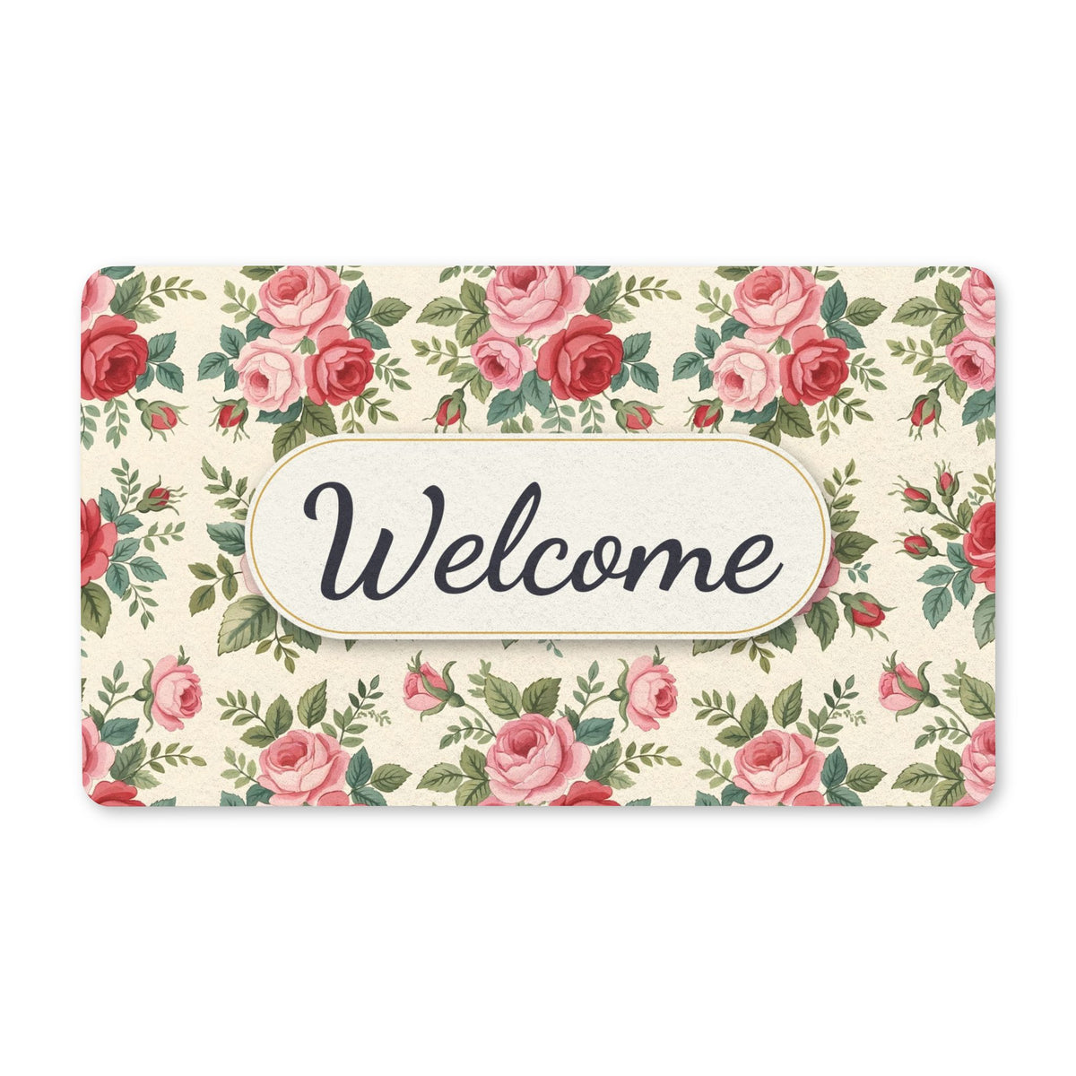 English Rose Chintz Pattern Welcome Doormat