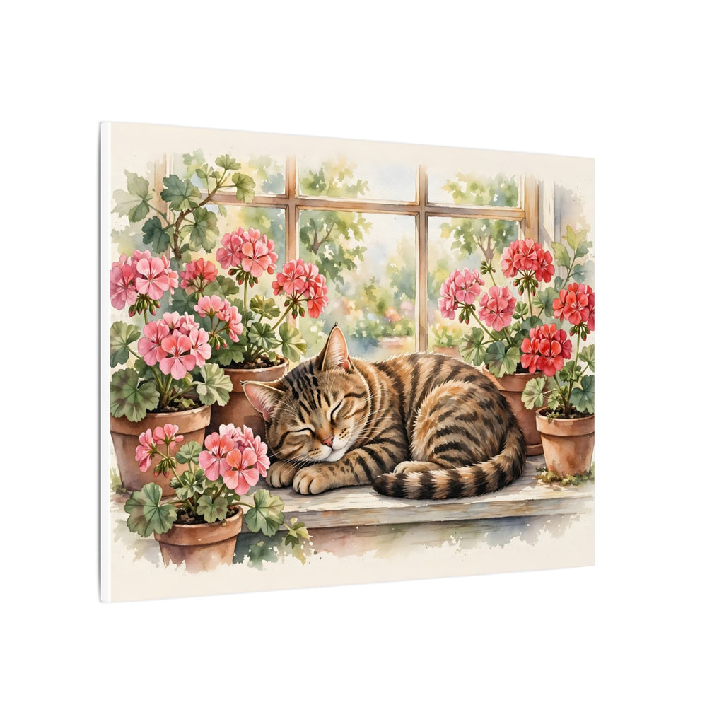Tabby Cat in the Window Garden Canvas Wall Art – Style 2