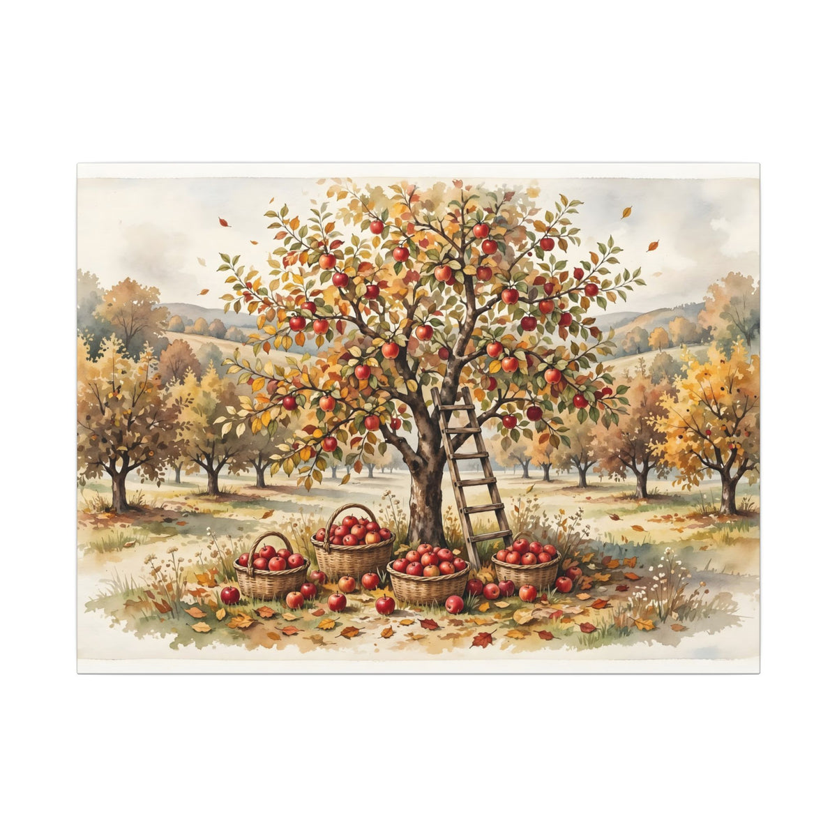 Apple Orchard in Autumn Canvas Wall Art – Style 2