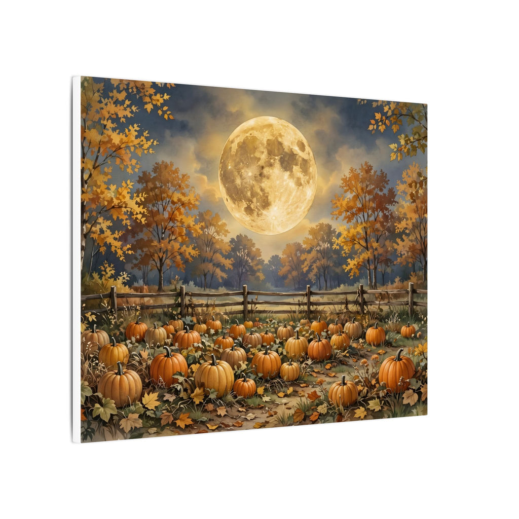 Harvest Moon over the Pumpkin Patch Canvas Wall Art – Style 2