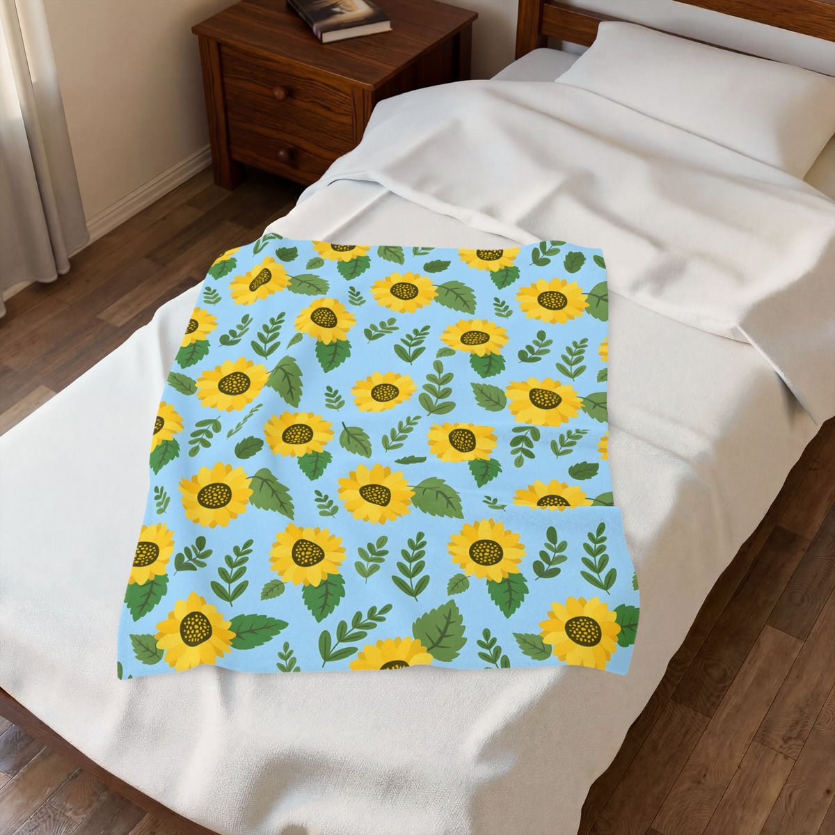 Sunflower Pattern Velveteen Plush Blanket