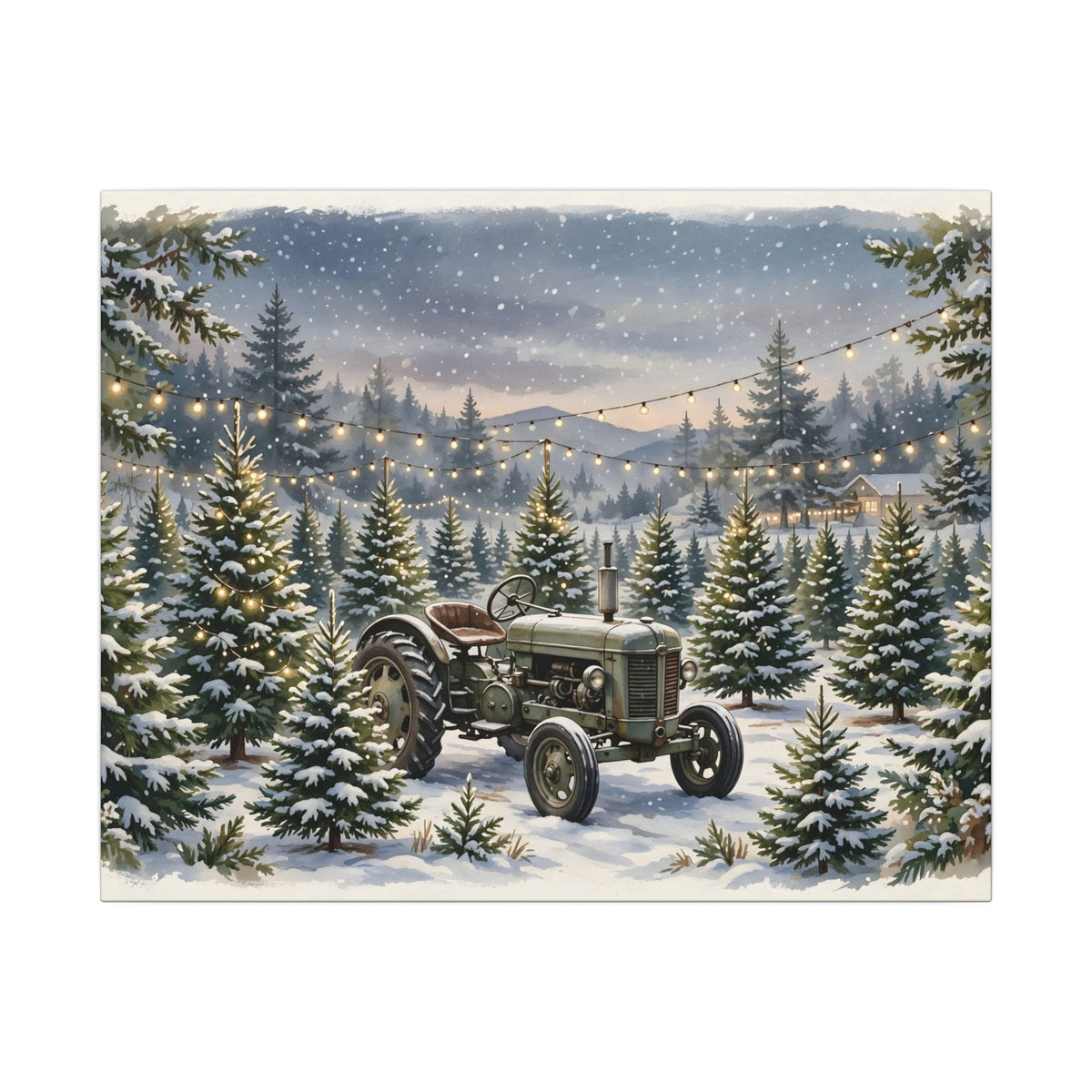 Christmas Tree Farm at Dusk Canvas Wall Art – Style 2