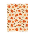 Autumn Leaves and Pumpkins Pattern Velveteen Plush Blanket – Style 2