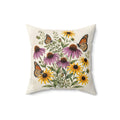 Monarch Butterflies and Wildflowers Throw Pillow – Style 2