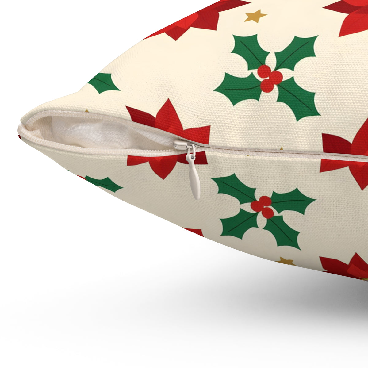 Christmas Poinsettia Pattern Throw Pillow