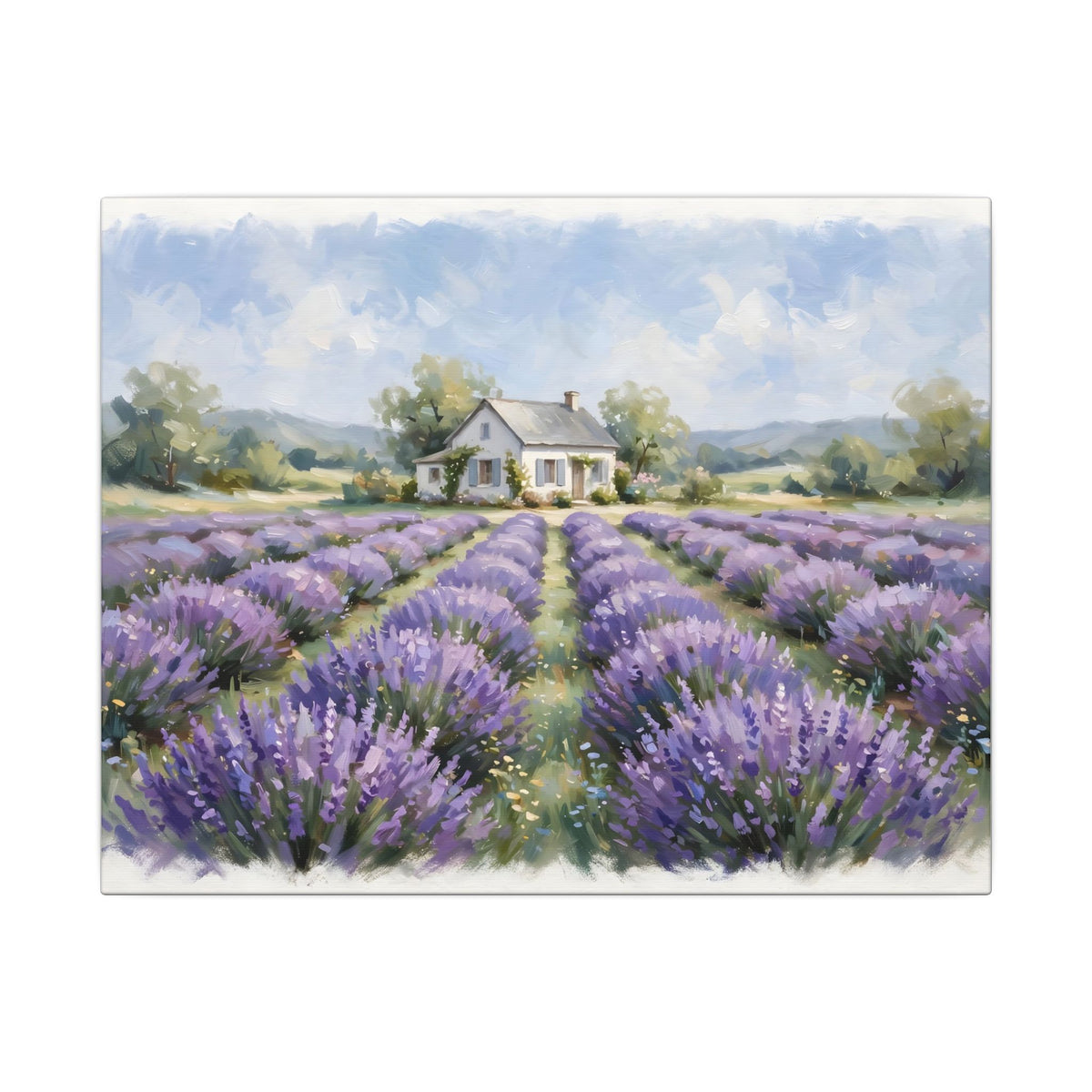 Lavender Field Farmhouse Canvas Wall Art
