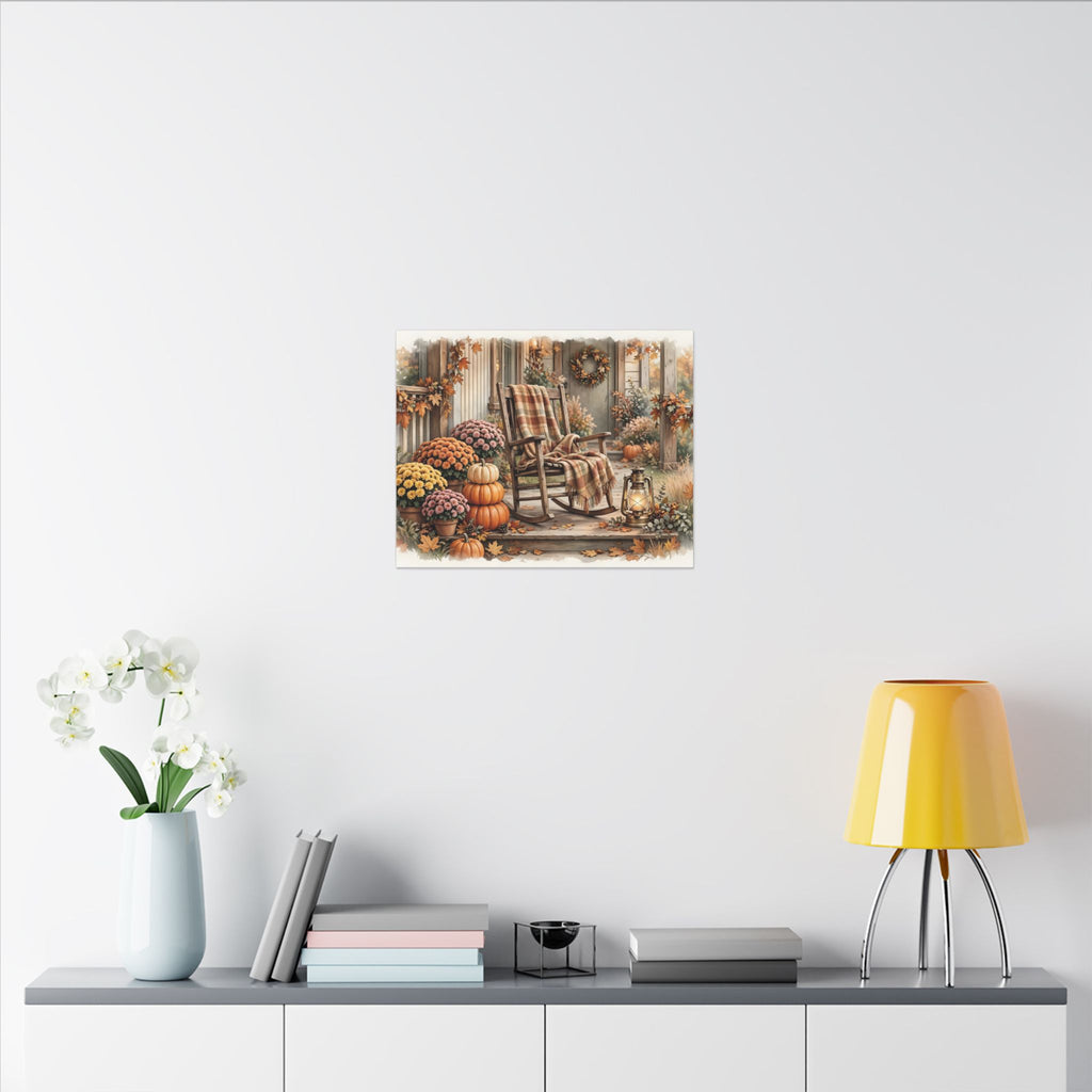 Cozy Fall Front Porch Canvas Wall Art – Style 2