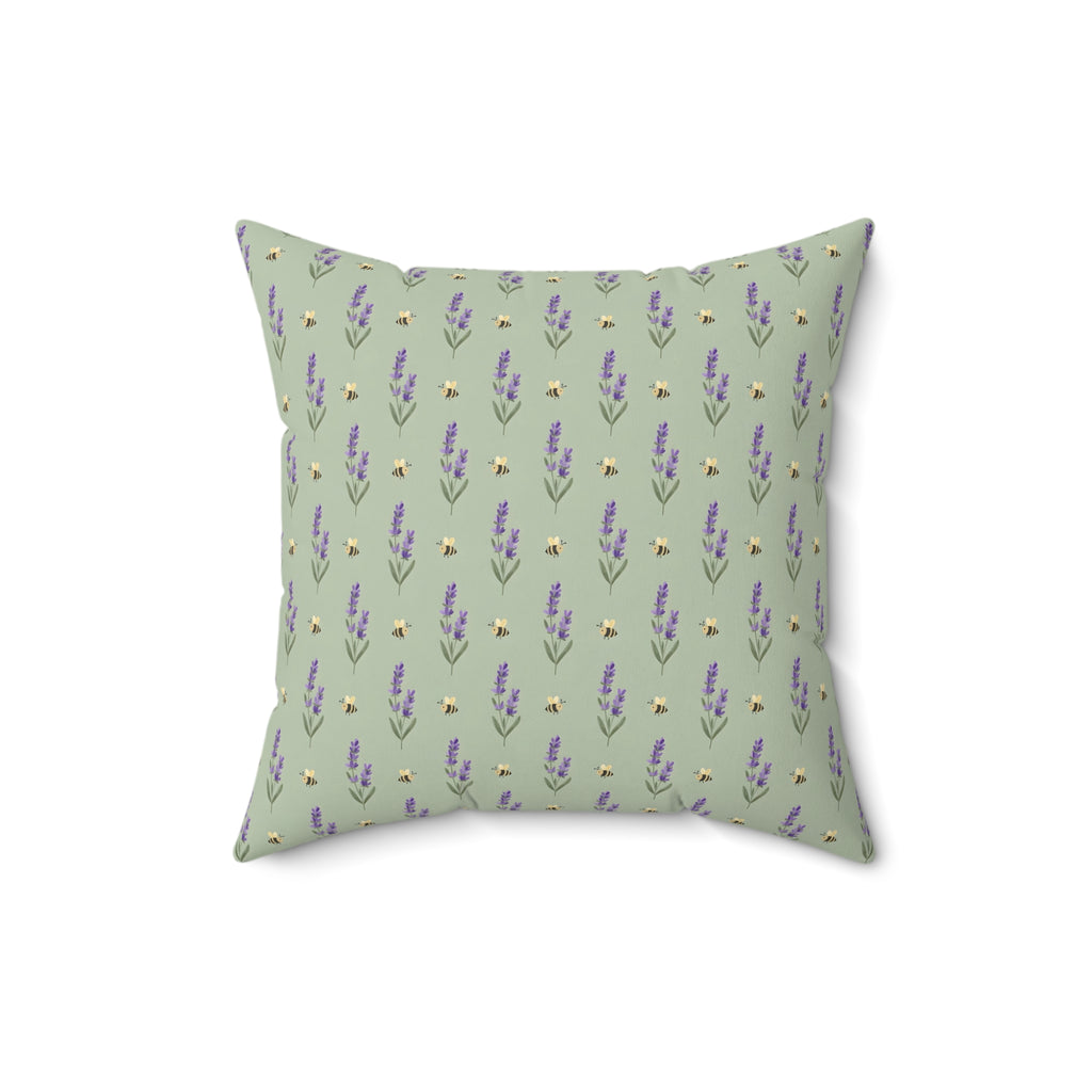 Lavender Sprigs Pattern Throw Pillow