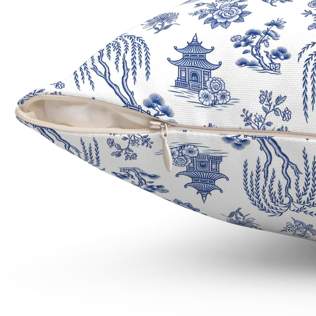 Blue Willow China Pattern Throw Pillow – Style 2