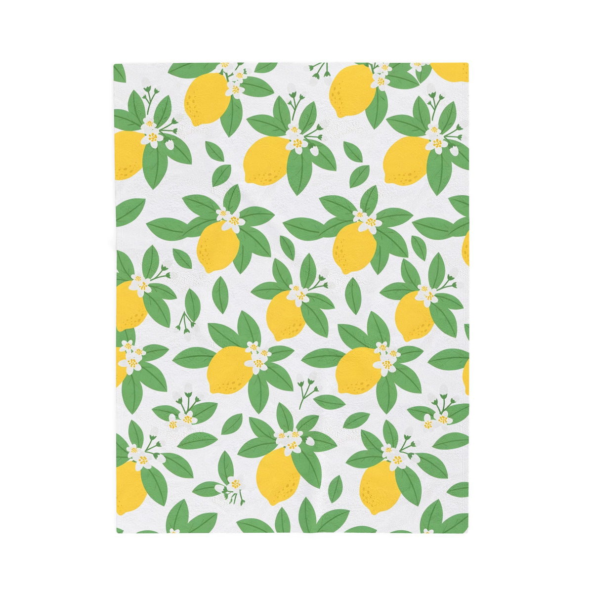 Farmhouse Lemon Pattern Velveteen Plush Blanket – Style 2